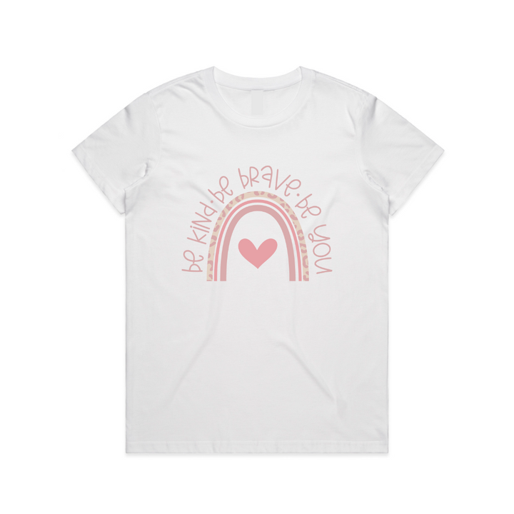 Be Brave Be Kind Rainbow Womens T-Shirt